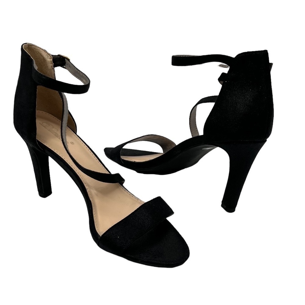 Dunion Black Strappy Sandal Heels Size 8 Women’s